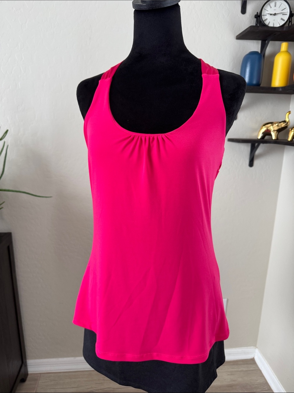 Express Hot Pink Scoop Neck Racerback Tank